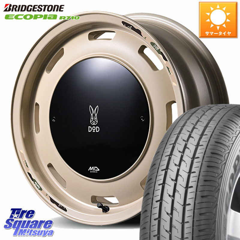 ブリヂストン ECOPIA R710 サマータイヤ 165/80R14 97*95MANARAY MID x DOD ウシャリントバリ ホイール 14インチ 14X4.5J 45 4穴 100 ハイゼットアゲトラCustom車用※軽自動車専用ホイール※|タイヤスクエアミツヤ