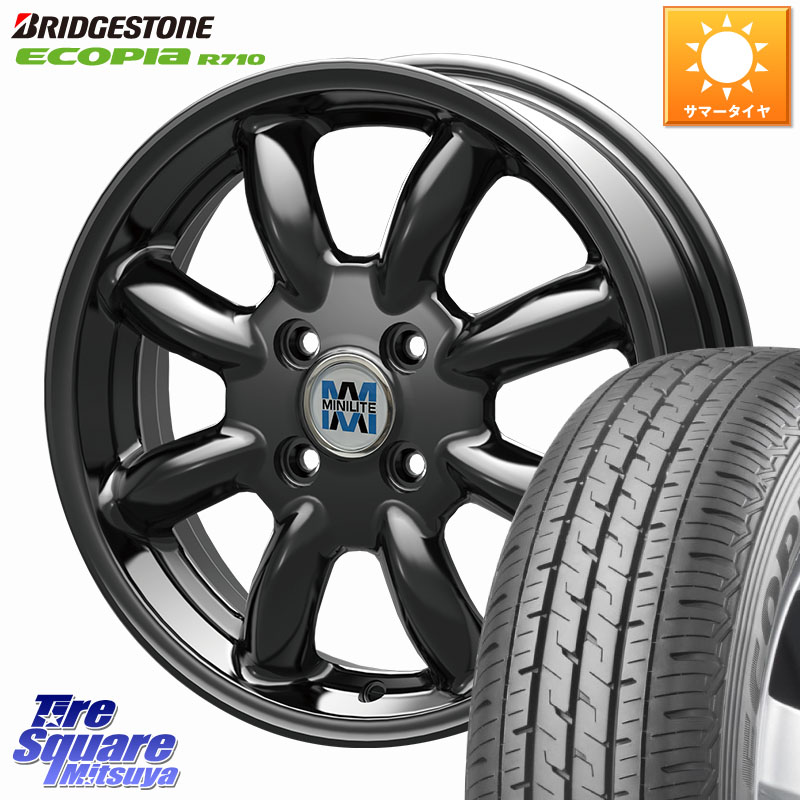 ブリヂストン ECOPIA R710 サマータイヤ 155/80R14 88*86KOSEI MINILITE ブラック ホイール 14インチ ミニライト 14X5.0J 40 4穴 100 ハイゼットアゲトラCustom車用※軽自動車専用ホイール※|タイヤスクエアミツヤ