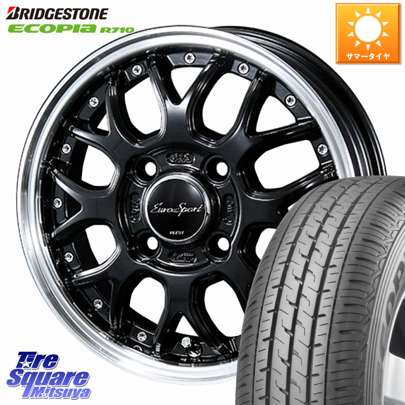 BLEST EuroSport Type815 軽自動車専用 ホイール 12インチ 12 X 4.0J +43 4穴 100 ブリヂストン ECOPIA R710 軽トラ サマータイヤ 145/80R12 86*84