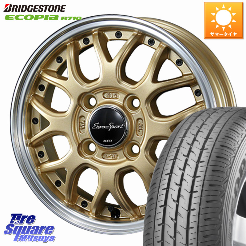 BLEST EuroSport Type815 軽自動車専用 ホイール 12インチ 12 X 4.0J +43 4穴 100 ブリヂストン ECOPIA R710 軽トラ サマータイヤ 145/80R12 86*84