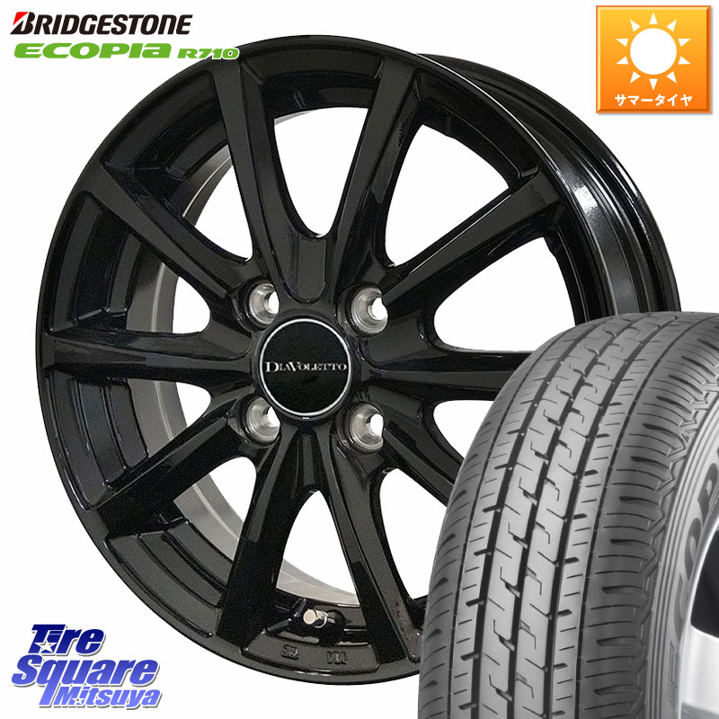 コスミック DIAVOLETTO D.TEN ホイール 14インチ 14 X 4.5J +43 4穴 100 ブリヂストン ECOPIA R710 サマータイヤ 155/80R14 88*86 ハイゼット アゲトラCustom車用※軽自動車専用ホイール※