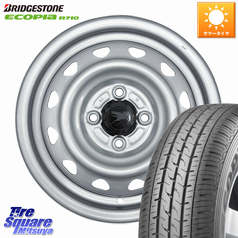 WEDS Carrowin PC-455 キャロウィン スチールホイール 14インチ 14 X 4.5J +45 4穴 100 ブリヂストン ECOPIA R710 サマータイヤ 155/80R14 88*86 ハイゼット アゲトラCustom車用※軽自動車専用ホイール※