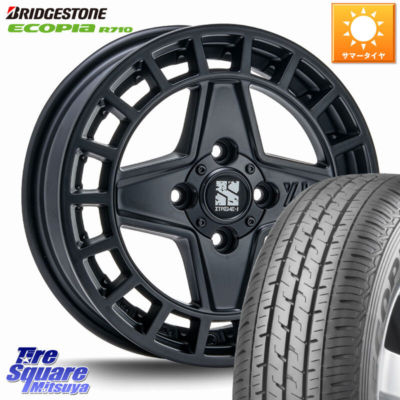 ブリヂストン ECOPIA R710 軽トラ サマータイヤ 145/80R12 86*84MLJ QUAD クアッド XTREME-J ホイール 12インチ エクストリーム 12X4.0J 43 4穴 100 バモスホビオ プロ PRO バモス｜タイヤスクエアミツヤ