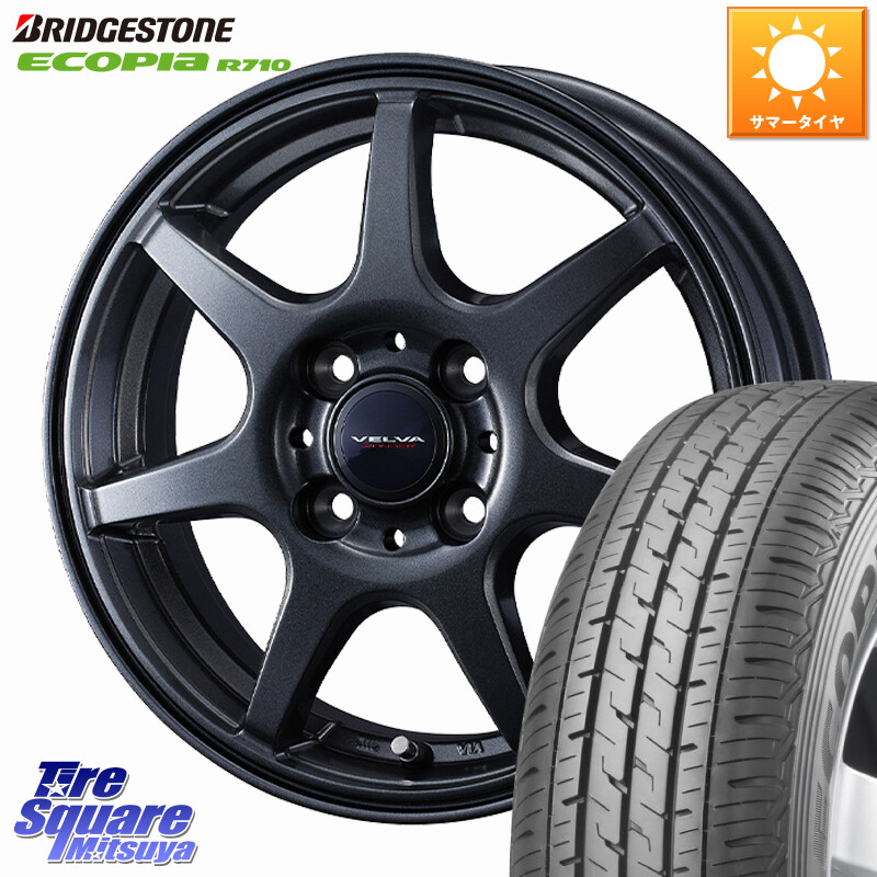 ブリヂストン ECOPIA R710 軽トラ サマータイヤ 145/80R12 86*84WEDS VELVA WONDER ヴェルヴァワンダー ホイール 12インチ 12X3.5J 45 4穴 100 エブリイバン/キャリイ/スクラムバン/クリッパー(バン・トラック) キャリイ|タイヤスクエアミツヤ
