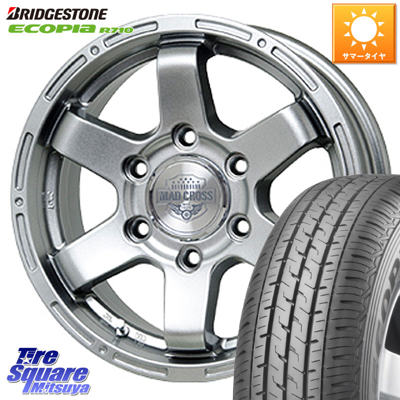 ブリヂストン ECOPIA R710 サマータイヤ 107/105 195/80R15 107*105HotStuff MAD CROSS マッドクロス MC-76 MC76 CAP付 ホイール 15インチ 15X6.0J 33 6穴 139.7 200系ハイエース｜タイヤスクエアミツヤ