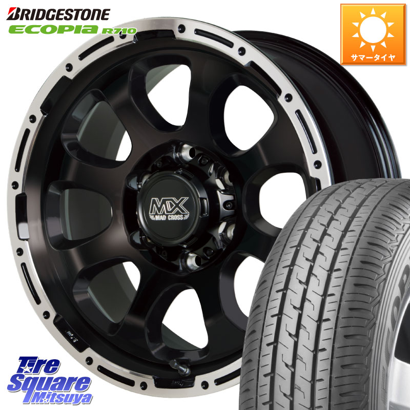 HotStuff マッドクロス GRACE グレイス BK 6H 在庫● ホイール 15インチ ★サマーセール★ 15 X 6.0J +44 6穴 139.7 ブリヂストン ECOPIA R710 サマータイヤ 107/105 195/80R15 107*105 NV350キャラバン