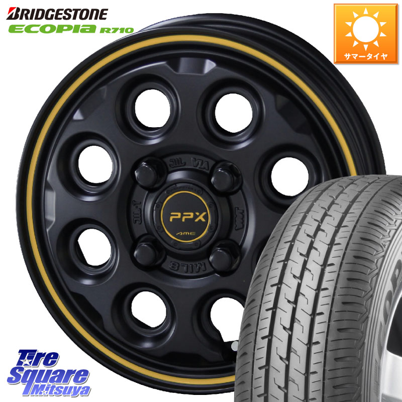KYOHO PPX MIL:8 ホイール 4本 12インチ 12 X 3.5J +45 4穴 100 ブリヂストン ECOPIA R710 軽トラ サマータイヤ 145/80R12 86*84 エブリイバン・キャリイ・スクラムバン・クリッパー(バン・トラック)