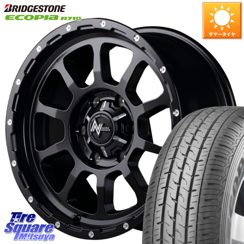 MANARAY MID ナイトロパワー M10 PERSHING ホイール 15インチ 15 X 6.0J +45 6穴 139.7 ブリヂストン ECOPIA R710 サマータイヤ 185/75R15 106*104