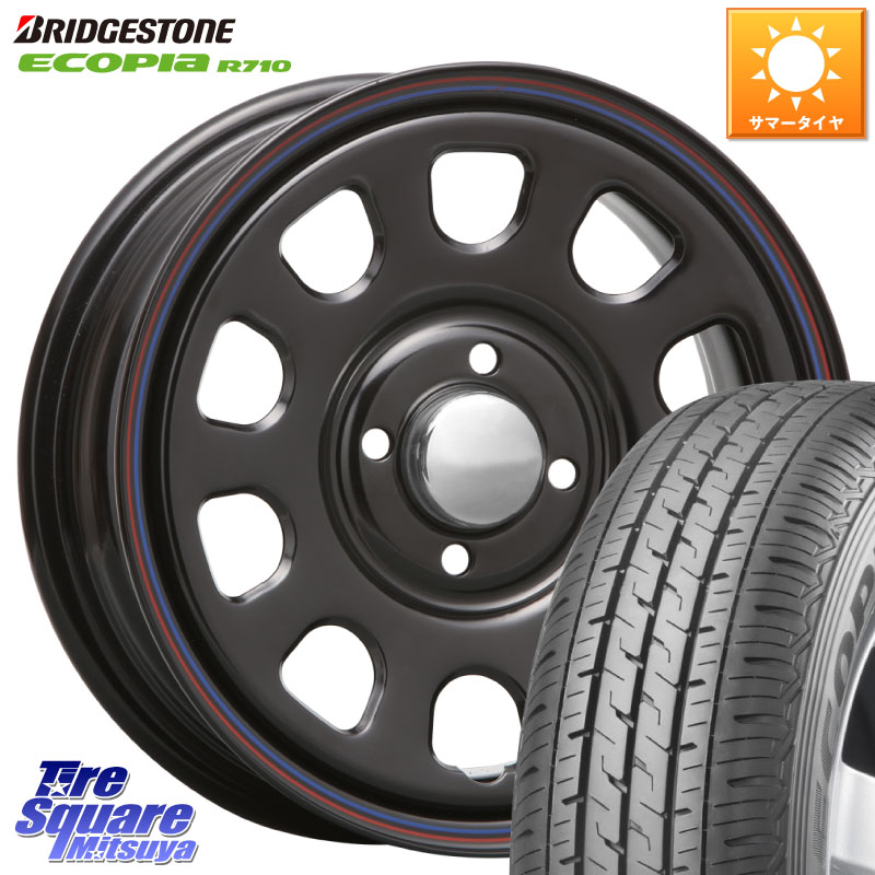 MLJ デイトナ SS DAYTONA SS BK 4H 14インチ 14 X 5.0J +42 4穴 100 ブリヂストン ECOPIA R710 サマータイヤ 155/80R14 88*86 ハイゼット アゲトラCustom車用※軽自動車専用ホイール※