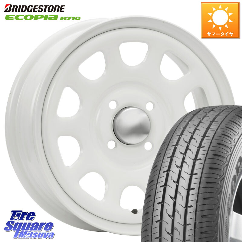 MLJ デイトナ SS DAYTONA SS WH 4H 14インチ 14 X 5.0J +42 4穴 100 ブリヂストン ECOPIA R710 サマータイヤ 155/80R14 88*86 ハイゼット アゲトラCustom車用※軽自動車専用ホイール※