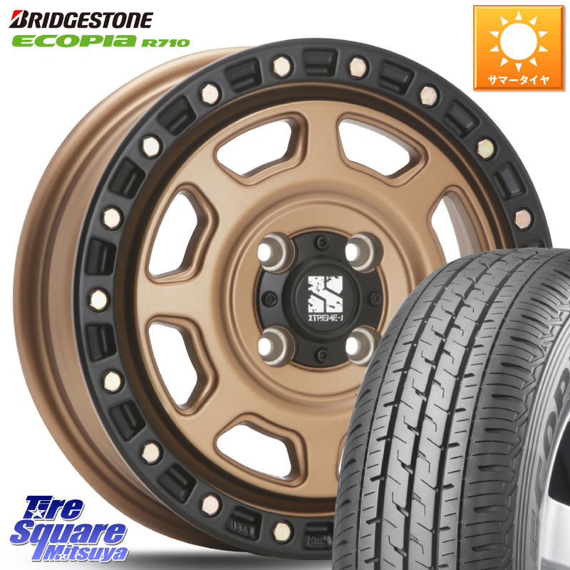 MLJ XJ07 XTREME-J 4H MB エクストリームJ 14インチ 14 X 5.0J(JWL-T) +30 4穴 100 ブリヂストン ECOPIA R710 サマータイヤ 155/80R14 88*86 160系サクシード プロボックス バン