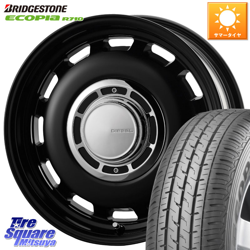 ブリヂストン ECOPIA R710 軽トラ サマータイヤ 145/80R12 86*84コスミック クロスブラッド DIESEL 12インチ 12X4.0J 43 4穴 100 バモスホビオ プロ PRO バモス|タイヤスクエアミツヤ
