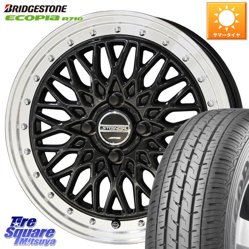 KYOHO 【欠品次回6月末】シュタイナー FTX BK 14インチ 14 X 4.5J +45 4穴 100 ブリヂストン ECOPIA R710 サマータイヤ 155/80R14 88*86 ハイゼット アゲトラCustom車用※軽自動車専用ホイール※