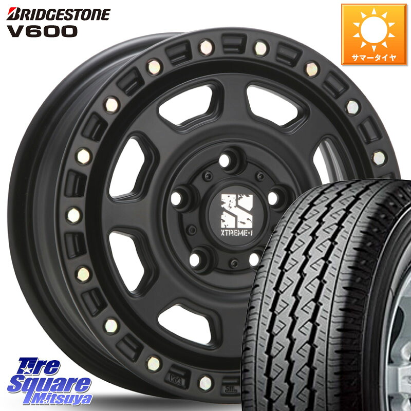 MLJ XJ07 XTREME-J 5H BK エクストリームJ 14インチ 14 X 5.0J +48 5穴 114.3 ブリヂストン V600 サマータイヤ 165/80R14 97*95 S403Mタウンエースバン 71,005円