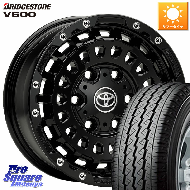LX-MODE LX CP(センターキャップ別売り)キャンピング仕様 高負荷対応 ホイール 15インチ 15 X 6.0J +30 6穴 139.7 ブリヂストン V600 サマータイヤ 107/105 195/80R15 107*105 200系ハイエース