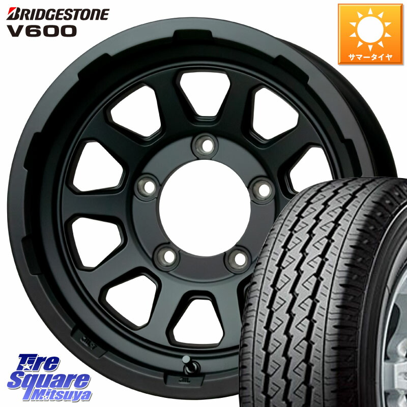 ブリヂストン V600 サマータイヤ 107/105 195/80R15 107*105HotStuff マッドクロス レンジャー ブラック JIMNY ホイール 15インチ 15X6.0J(JB74) 0 5穴 139.7 ジムニ−シエラ/ノマド(カスタム)|タイヤスクエアミツヤ