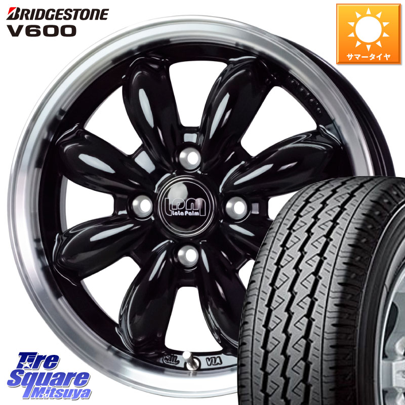 HotStuff LaLa Palm CUP2 ララパーム BK ホイール 14インチ 14 X 4.5J +45 4穴 100 ブリヂストン V600 サマータイヤ 165/80R14 97*95 ハイゼット アゲトラCustom車用※軽自動車専用ホイール※