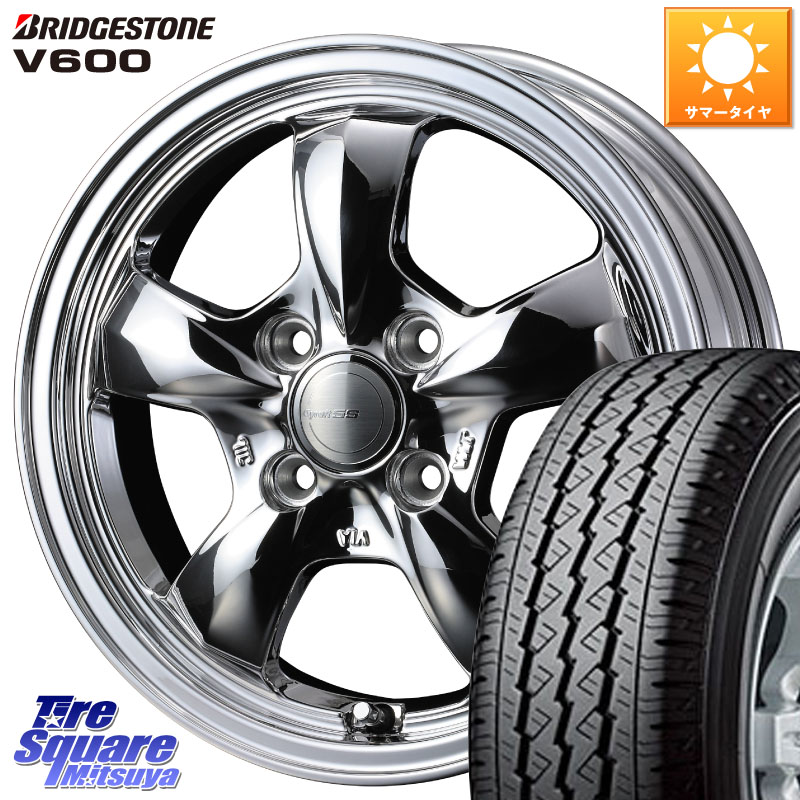 WEDS 41112 GYRAFT 5S グラフト SPT ホイール 14インチ 14 X 4.5J +45 4穴 100 ブリヂストン V600 サマータイヤ 165/80R14 97*95 ハイゼット アゲトラCustom車用※軽自動車専用ホイール※
