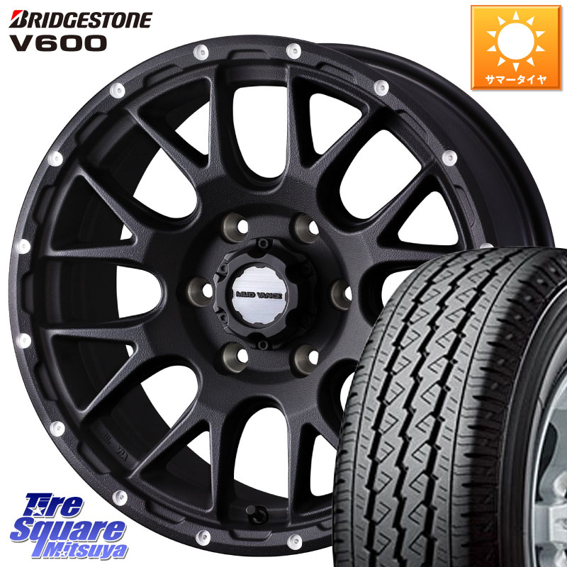 ブリヂストン V600 サマータイヤ 107/105 195/80R15 107*105WEDS 41125 マッドヴァンス08 MUD VANCE 08 BK ホイール 15インチ 15X6.0J 33 6穴 139.7 200系ハイエース｜タイヤスクエアミツヤ