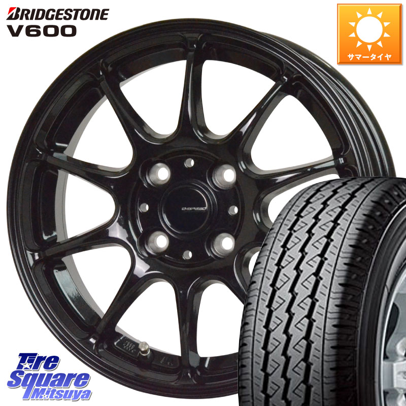 HotStuff G.SPEED G-07 ホイール 14インチ ジースピード 14 X 4.5J +45 4穴 100 ブリヂストン V600 サマータイヤ 155/80R14 88*86 ハイゼット アゲトラCustom車用※軽自動車専用ホイール※