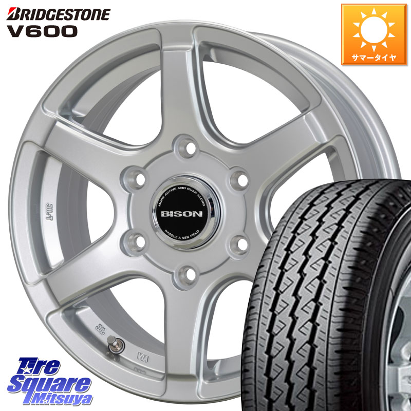 HotStuff BISON BN-04 BN04 バイソン ホイール 15インチ 15 X 6.0J +44 6穴 139.7 ブリヂストン V600 サマータイヤ 107/105 195/80R15 107*105 NV350キャラバン