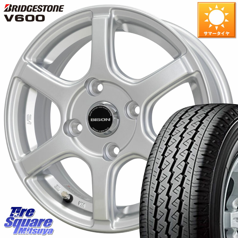 HotStuff BISON BN-04 BN04 バイソン ホイール 14インチ 14 X 5.0J(JWL-T) +38 4穴 100 ブリヂストン V600 サマータイヤ 155/80R14 88*86 160系サクシード プロボックス バン 50,238円