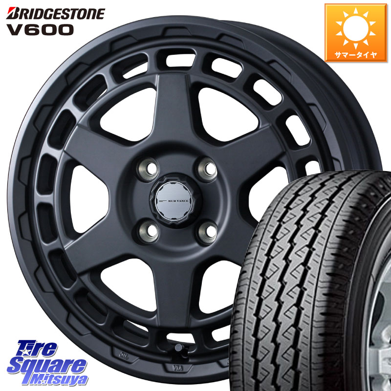 ブリヂストン V600 サマータイヤ 155/80R14 88*86WEDS MUDVANCE X TYPE S ホイール 14インチ マッドヴァンス タイプS 14X5.0J(JWL-T) 30 4穴 100 160系サクシード/プロボックス ファミリアバン プロボックス|タイヤスクエアミツヤ