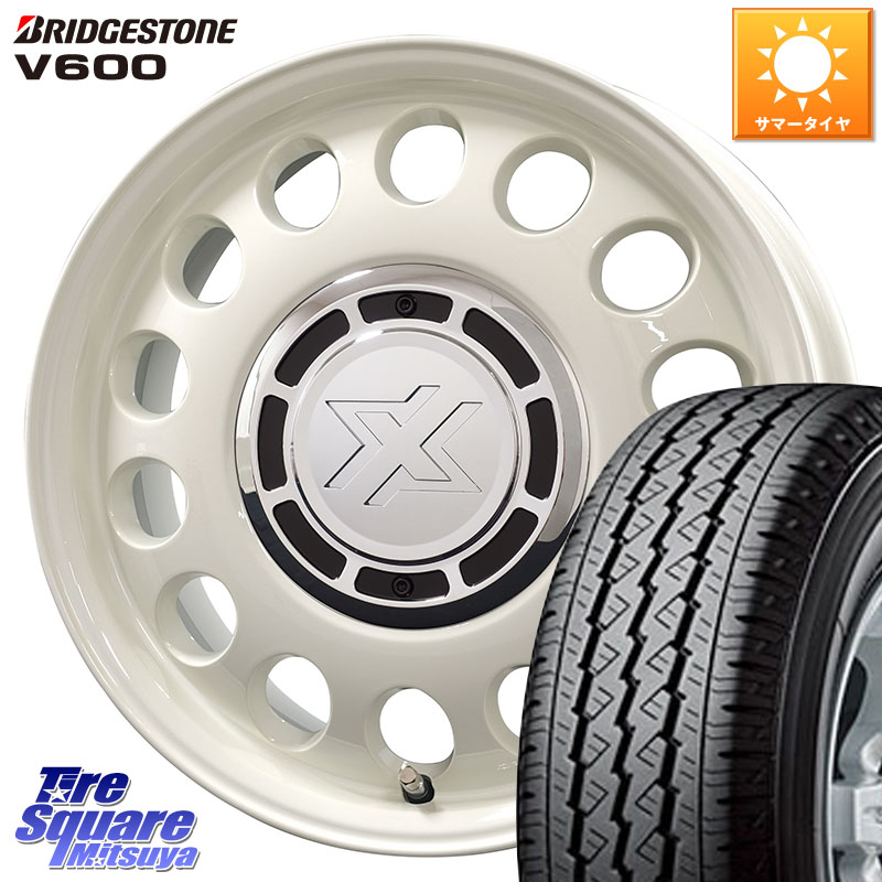 ブリヂストン V600 サマータイヤ 155/80R14 88*86コスミック クロスブラッド STEELE ホイール 14インチ 14X5.0J(JWL-T) 30 4穴 100 160系サクシード/プロボックス ファミリアバン プロボックス|タイヤスクエアミツヤ