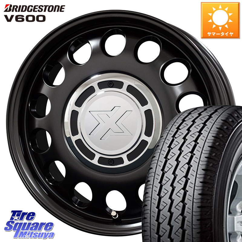 コスミック クロスブラッド STEELE ホイール 14インチ 14 X 5.0J +48 5穴 114.3 ブリヂストン V600 サマータイヤ 165/80R14 97*95 S403Mタウンエースバン