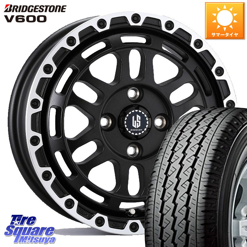 阿部商会 LA STRADA DISCOVER ホイール 14インチ 14 X 5.0J(JWL-T) +35 4穴 100 ブリヂストン V600 サマータイヤ 155/80R14 88*86 160系サクシード プロボックス バン