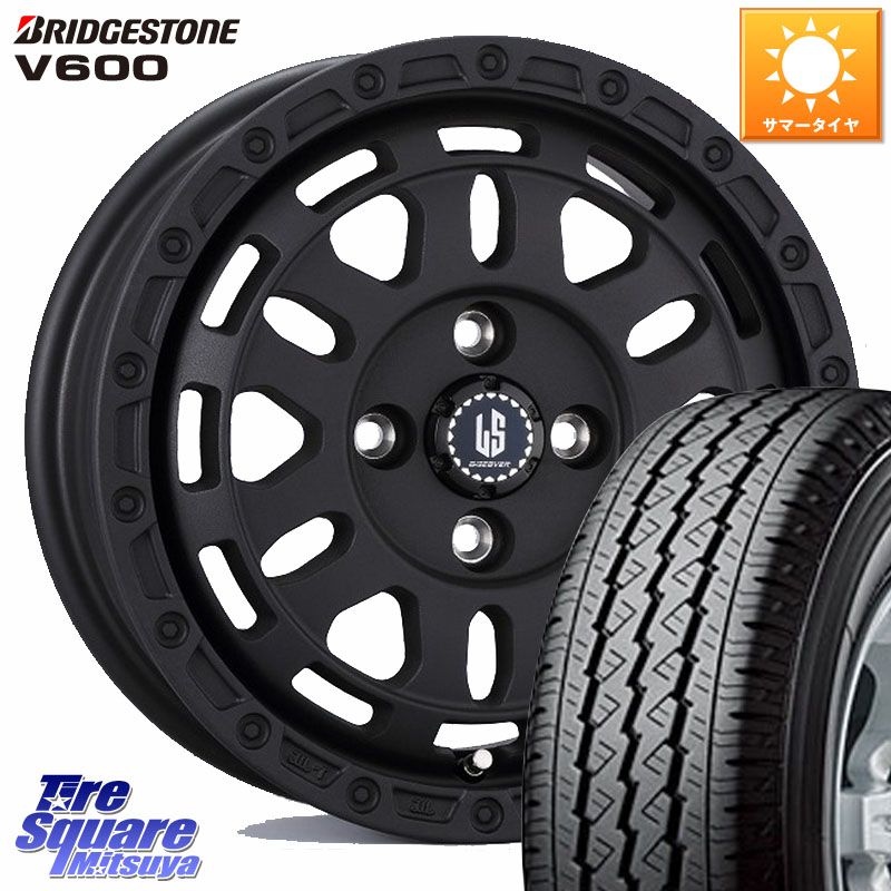 ブリヂストン V600 サマータイヤ 165/80R14 97*95阿部商会 LA STRADA DISCOVER ホイール 14インチ 14X4.5J 45 4穴 100 ハイゼットアゲトラCustom車用※軽自動車専用ホイール※|タイヤスクエアミツヤ
