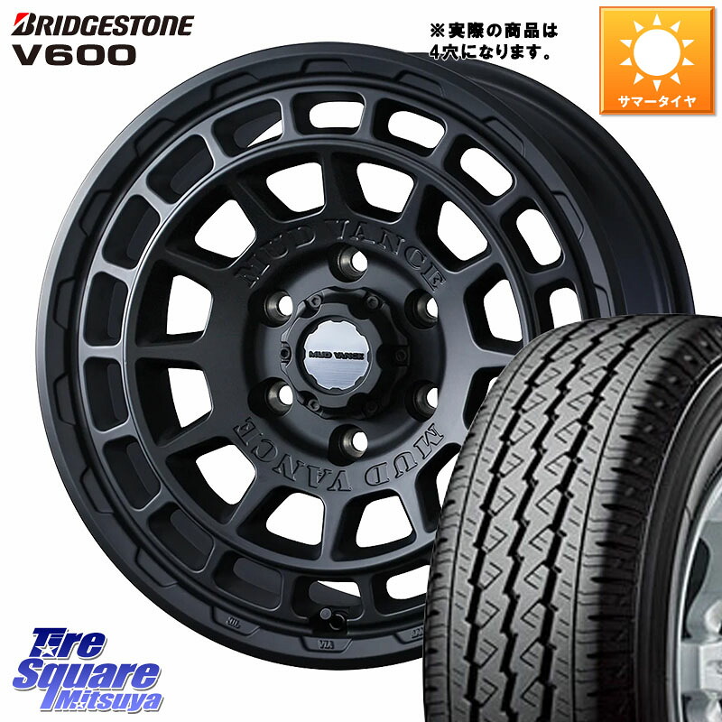ブリヂストン V600 サマータイヤ 155/80R14 88*86WEDS MUDVANCE X TYPE F ホイール 14インチ マッドヴァンス タイプF 14X5.0J(JWL-T) 30 4穴 100 160系サクシード/プロボックス ファミリアバン プロボックス|タイヤスクエアミツヤ