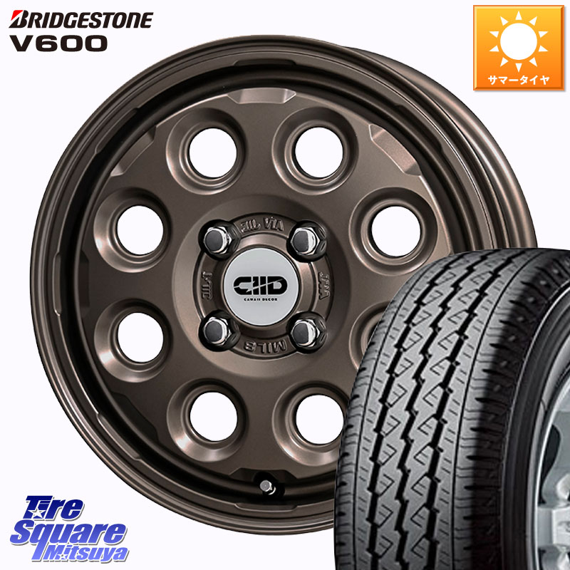 KYOHO Cawaii Decor Decor Nature ホイール 14インチ 14 X 4.5J +45 4穴 100 ブリヂストン V600 サマータイヤ 155/80R14 88*86 ハイゼット アゲトラCustom車用※軽自動車専用ホイール※
