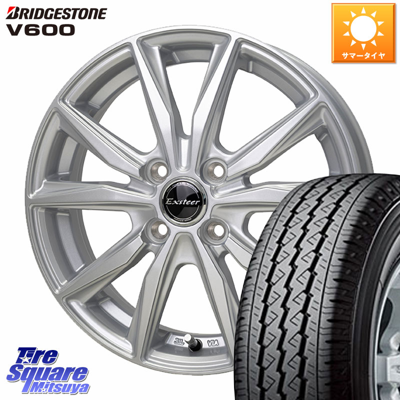 ブリヂストン V600 サマータイヤ 155/80R14 88*86HotStuff Exsteer ST ホイール 14インチ エクシーダ 14X5.0J(JWL-T) 38 4穴 100 160系サクシード/プロボックス ファミリアバン プロボックス｜タイヤスクエアミツヤ