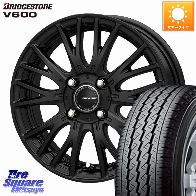 ブリヂストン V600 サマータイヤ 155/80R14 88*86KOSEI QRASIZ クレイシズ SE48 ホイール 14インチ 14X4.5J 45 4穴 100 ハイゼットアゲトラCustom車用※軽自動車専用ホイール※|タイヤスクエアミツヤ