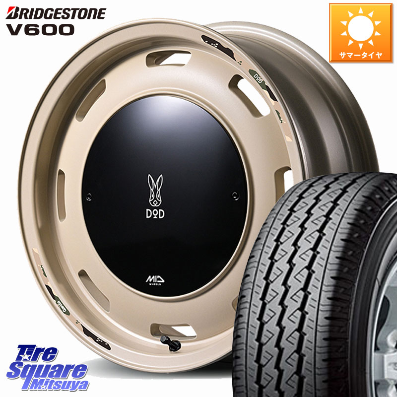 MANARAY MID x DOD ウシャリントバリ ホイール 14インチ 14 X 4.5J +45 4穴 100 ブリヂストン V600 サマータイヤ 165/80R14 97*95 ハイゼット アゲトラCustom車用※軽自動車専用ホイール※