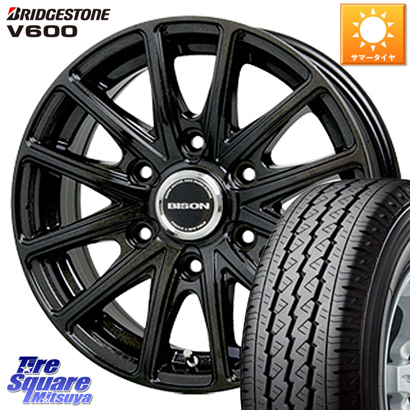 HotStuff BISON バイソン BN-01 BN01 ホイール 15インチ 15 X 6.0J +33 6穴 139.7 ブリヂストン V600 サマータイヤ 107/105 195/80R15 107*105 200系ハイエース