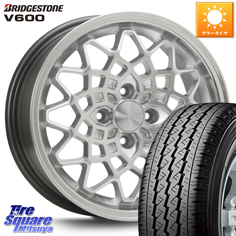 ブリヂストン V600 サマータイヤ 155/80R14 88*86MLJ hyperion CALMA ハイペリオン カルマ 14X5.0J 45 4穴 100 ハイゼットアゲトラCustom車用※軽自動車専用ホイール※|タイヤスクエアミツヤ
