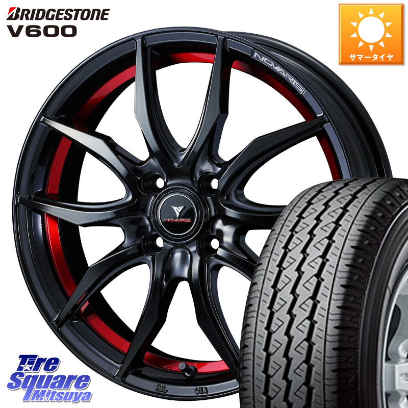 WEDS 【欠品次回06月上旬】 NOVARIS ROHGUE VF ノヴァリス ホイール 14インチ ローグ 14 X 4.5J +45 4穴 100 ブリヂストン V600 サマータイヤ 165/80R14 97*95 ハイゼット アゲトラCustom車用※軽自動車専用ホイール※