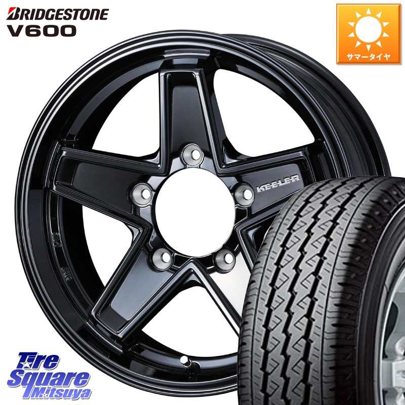 ブリヂストン V600 サマータイヤ 107/105 195/80R15 107*105WEDS KEELER TACTICS ブラック ホイール 15インチ キーラー タクティクス 15X6.0J(JB74) 0 5穴 139.7 ジムニ−シエラ/ノマド(カスタム)|タイヤスクエアミツヤ