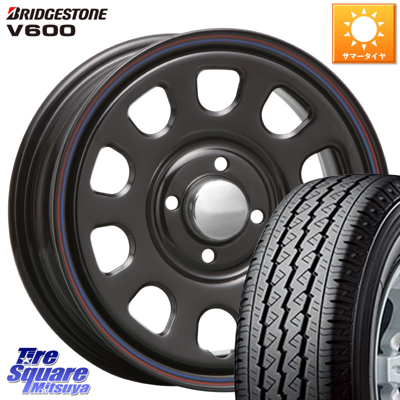 MLJ デイトナ SS DAYTONA SS BK 4H 14インチ 14 X 5.0J +42 4穴 100 ブリヂストン V600 サマータイヤ 155/80R14 88*86 ハイゼット アゲトラCustom車用※軽自動車専用ホイール※