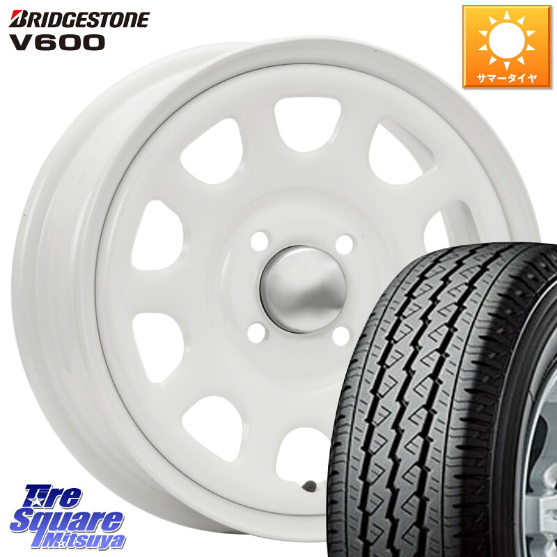 MLJ デイトナ SS DAYTONA SS WH 4H 14インチ 14 X 5.0J +42 4穴 100 ブリヂストン V600 サマータイヤ 155/80R14 88*86 ハイゼット アゲトラCustom車用※軽自動車専用ホイール※