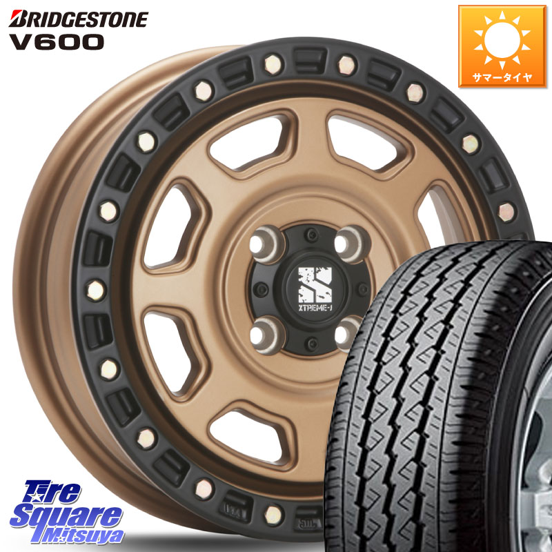 MLJ XJ07 XTREME-J 4H MB エクストリームJ 14インチ 14 X 5.0J(JWL-T) +30 4穴 100 ブリヂストン V600 サマータイヤ 165/80R14 97*95