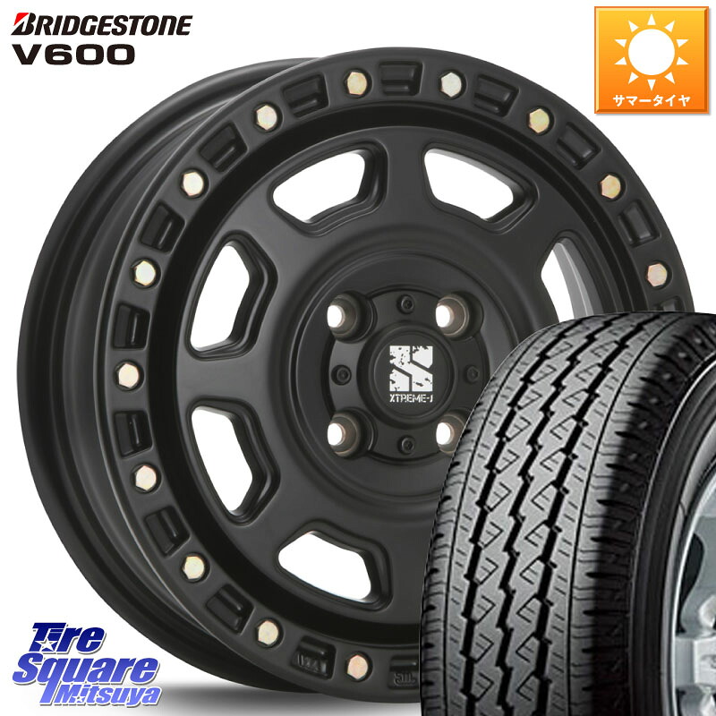 MLJ XJ07 XTREME-J 4H BK エクストリームJ 14インチ 14 X 5.0J(JWL-T) +30 4穴 100 ブリヂストン V600 サマータイヤ 155/80R14 88*86 160系サクシード プロボックス バン