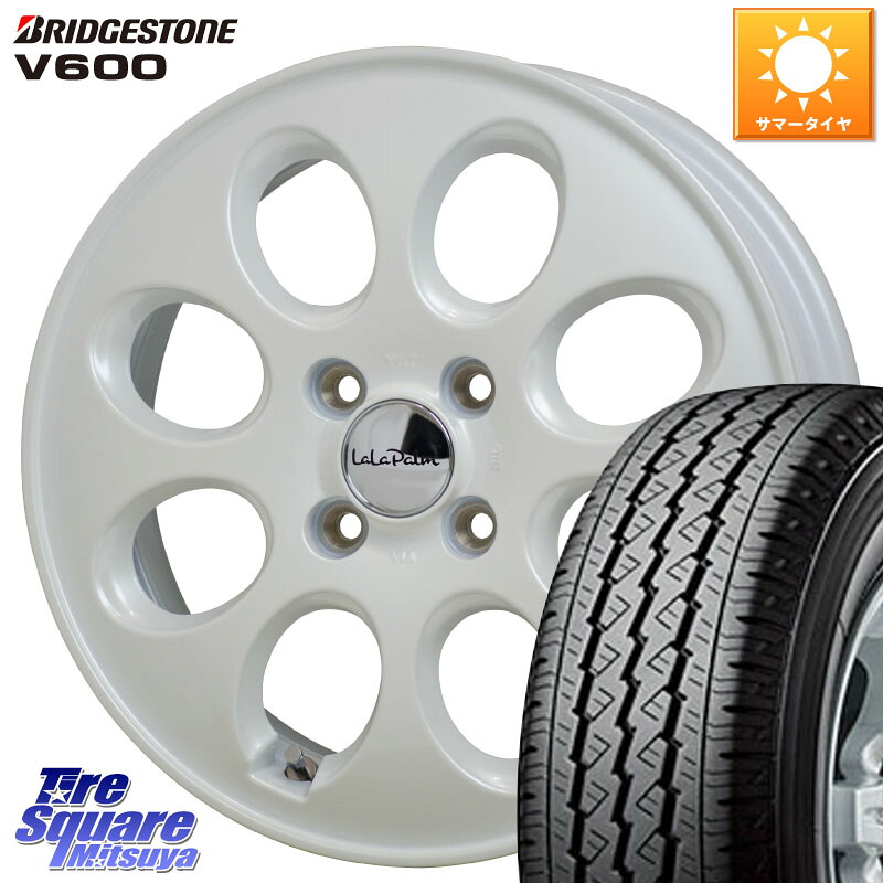 ブリヂストン V600 サマータイヤ 155/80R14 88*86HotStuff ララパーム オーバル LaLa Palm Oval ホイール 14X4.5J 45 4穴 100 ハイゼットアゲトラCustom車用※軽自動車専用ホイール※|タイヤスクエアミツヤ