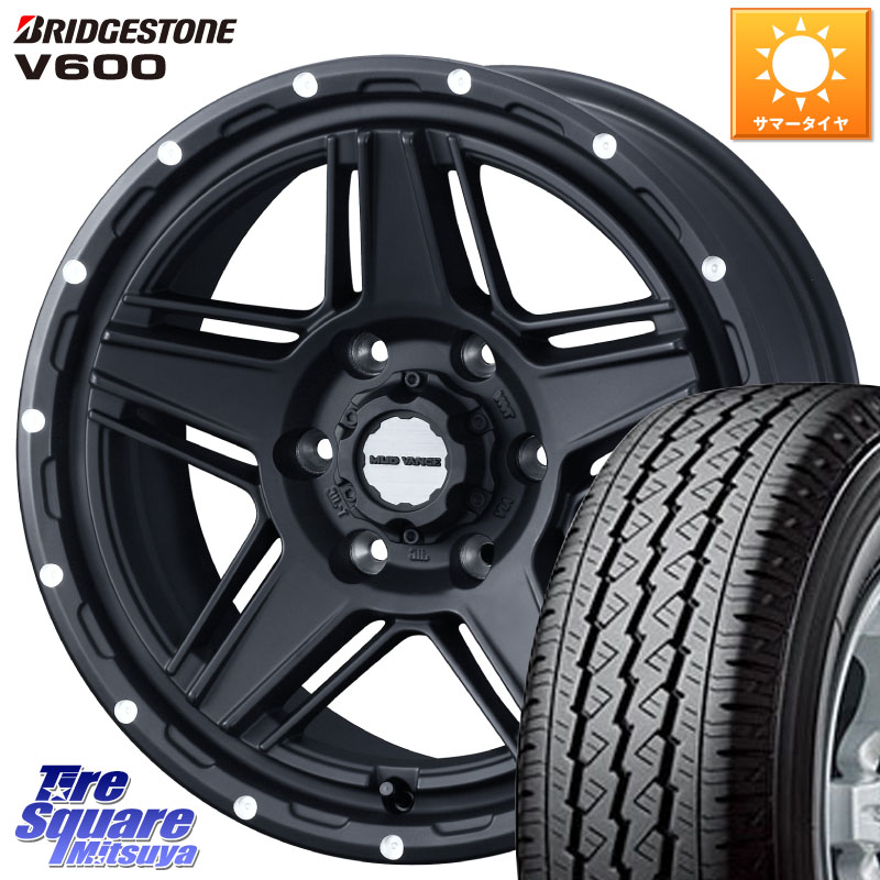 WEDS 40531 マッドヴァンス MUD VANCE 07 BK 15インチ 15 X 6.0J +33 6穴 139.7 ブリヂストン V600 サマータイヤ 107/105 195/80R15 107*105 200系ハイエース