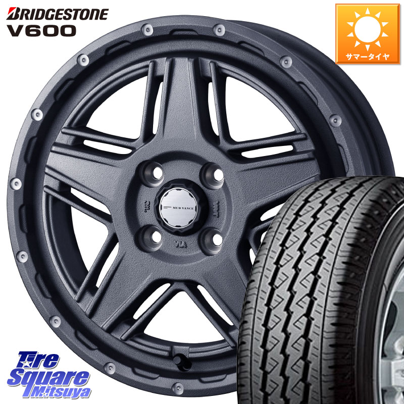 ブリヂストン V600 サマータイヤ 155/80R14 88*86WEDS 40541 マッドヴァンス07 MUD VANCE 07 14インチ 14X4.5J 45 4穴 100 ハイゼットアゲトラCustom車用※軽自動車専用ホイール※|タイヤスクエアミツヤ