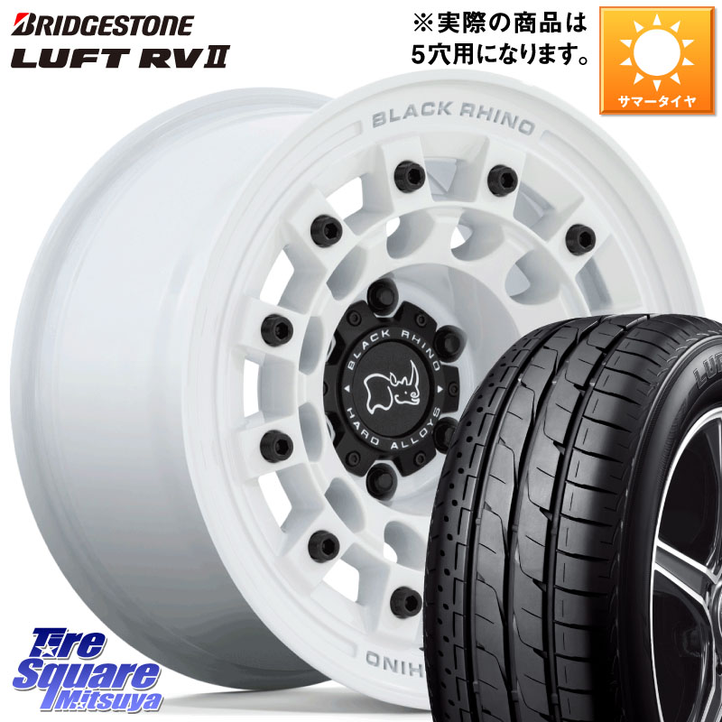 BLACK RHINO FUJI フジ ホイール 17インチ ブラックライノ 17 X 8.0J +38 5穴 114.3 ブリヂストン LUFT RV2 ルフト サマータイヤ 215/55R17