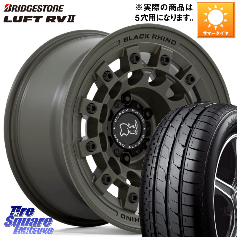 BLACK RHINO FUJI フジ ホイール 17インチ ブラックライノ 17 X 8.0J +38 5穴 114.3 ブリヂストン LUFT RV2 ルフト サマータイヤ 215/55R17