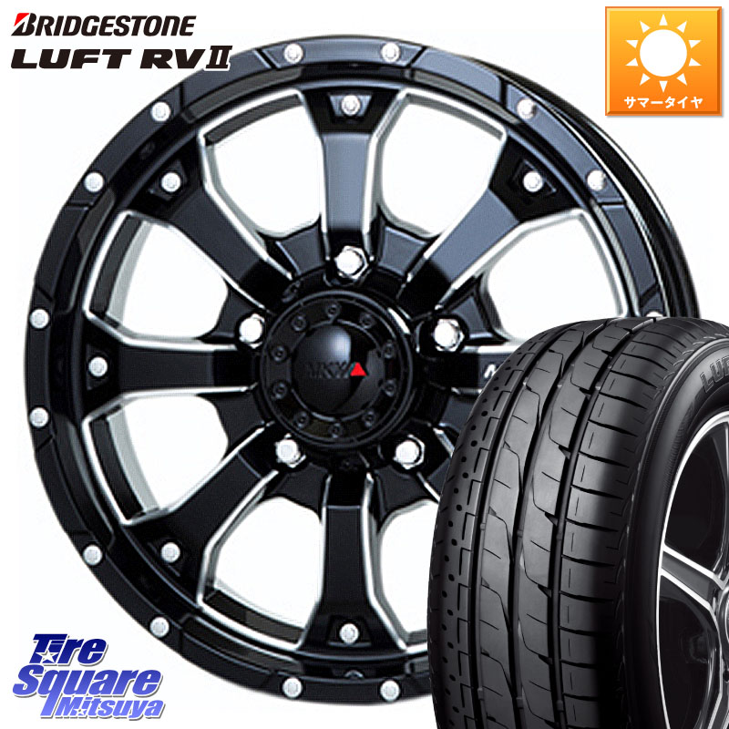 MKW MK-46 MK46 M/L+ ミルドブラック ホイール 16インチ 16 X 7.0J +42 5穴 114.3 ブリヂストン LUFT RV2 ルフト サマータイヤ 215/60R16